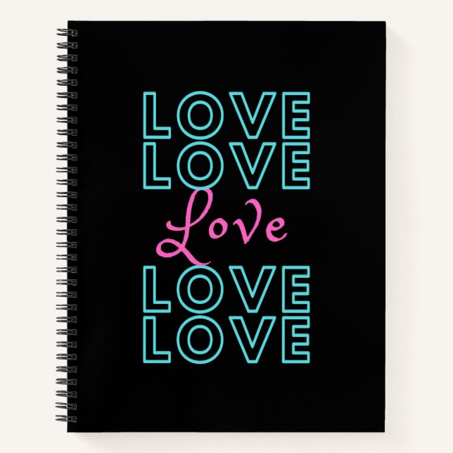Carnet de design d'amour bleu rose inspirationnel (Devant)