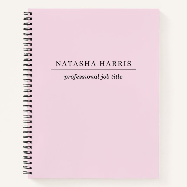 Carnet de design moderne esthétique rose minimalis (Devant)