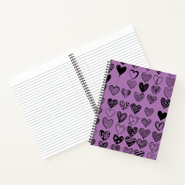 Carnet de dessin adorable Black Heart Scribble (Intérieur)