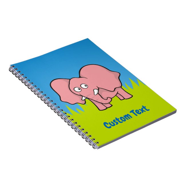 Carnet de dessin animé d'éléphants roses (Côté Droit)
