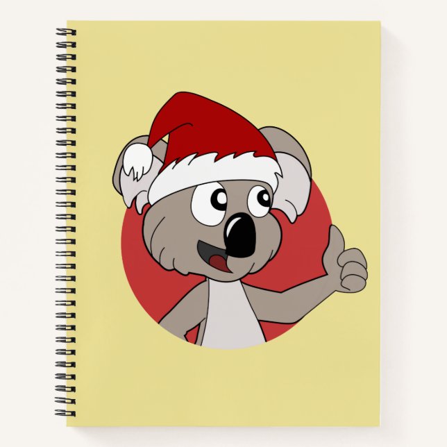 Carnet de dessin animé koala de Noël (Devant)