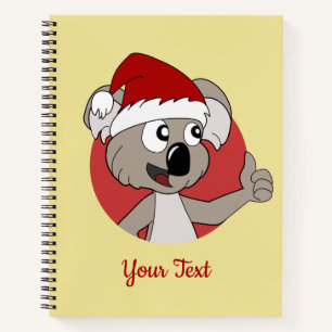 Carnet de dessin animé koala de Noël