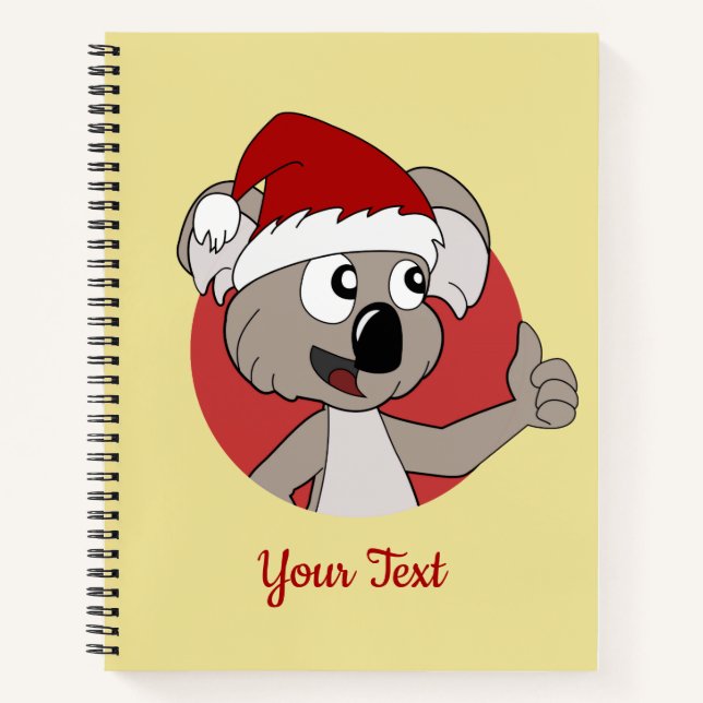 Carnet de dessin animé koala de Noël (Devant)