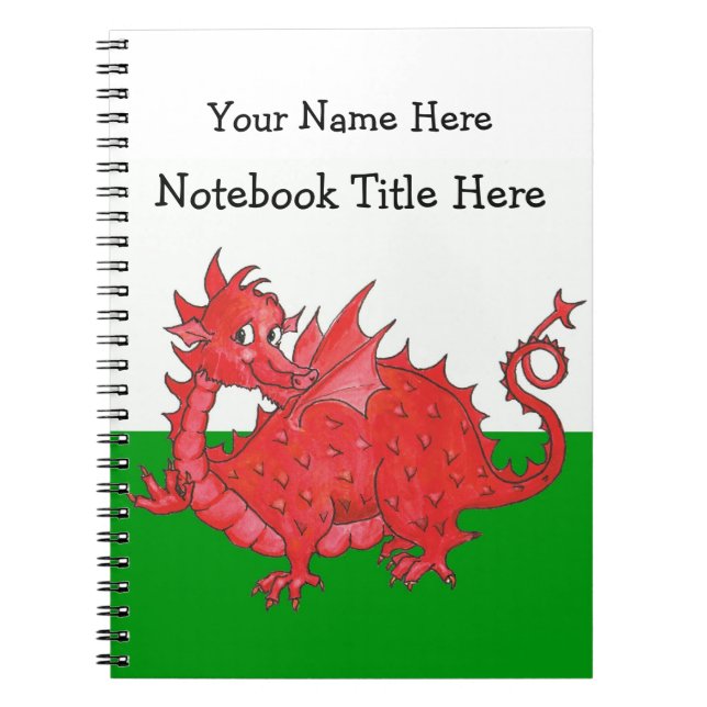 Carnet de dragon rouge gallois sur mesure (Devant)