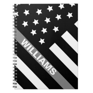 Carnet de drapeau noir gris de l'agent correctionn