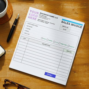 Carnet de factures de vente (nom et logo) personna