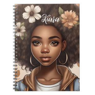 Carnet de fille noire personnalisée