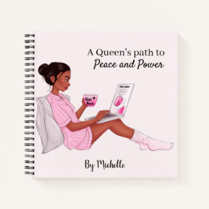 Carnet de fille noire personnalisée, Journal perso