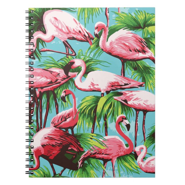 Carnet de Flamants roses cool Retro Rose (Devant)