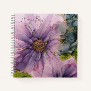carnet de fleur d'encre rose et violet