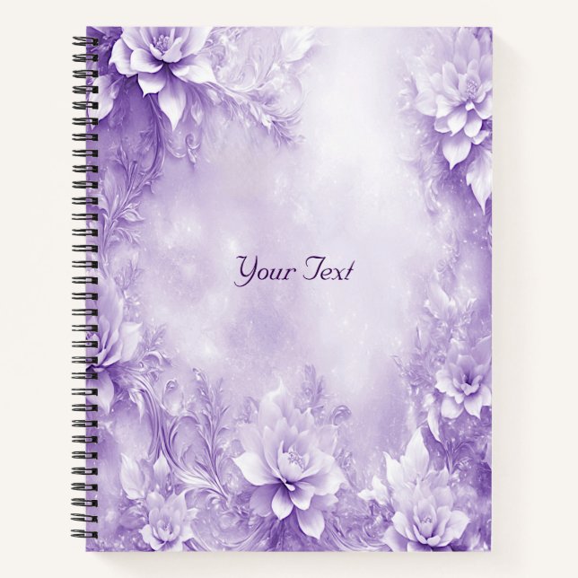 Carnet de fleurs blanches violettes (Devant)