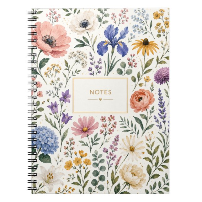 Carnet de fleurs de jardin à l'aquarelle (Devant)