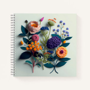 Carnet de fleurs de papier coupé coloré