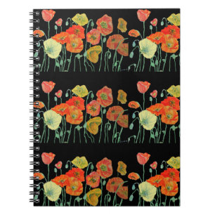 Carnet de fleurs de pavot orange