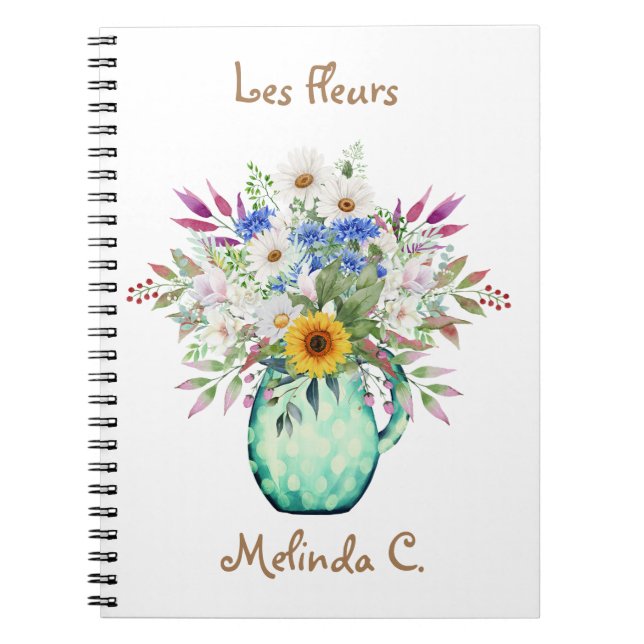 Carnet de fleurs d'été brillantes et gaies (Devant)