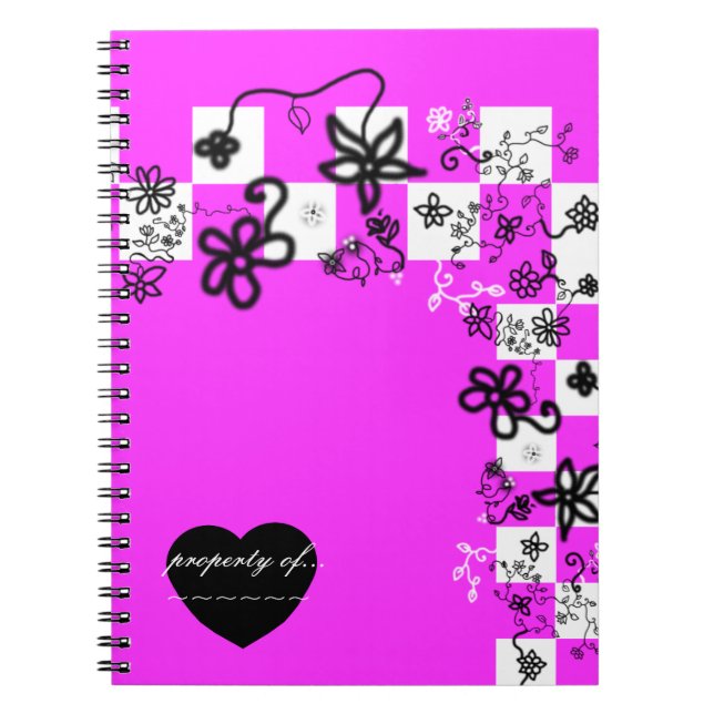 Carnet de fleurs et de damiers graffiti (Devant)