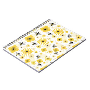 Carnet de fleurs et de pois d'abeilles