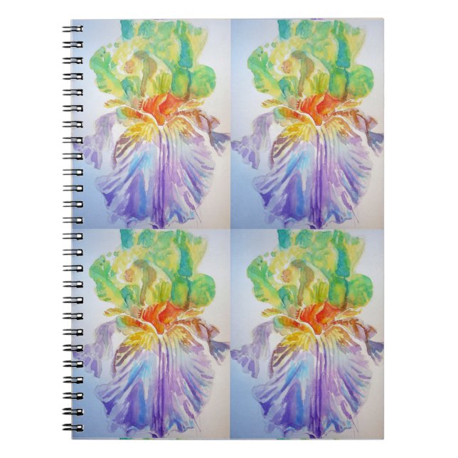 Carnet de fleurs florales de Motif jaune violet Ir (Devant)