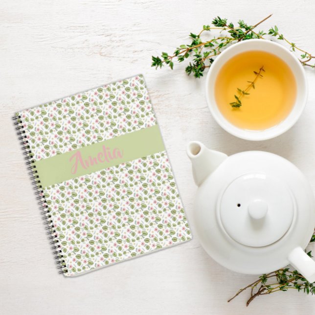 Carnet de fleurs motif rose vert (Créateur téléchargé)