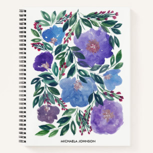 Carnet de fleurs peintes à la main