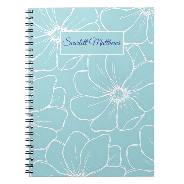 Carnet de fleurs personnalisé avec nom  (Devant)