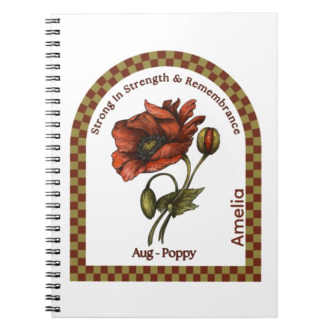 Carnet de fleurs personnalisé du mois de naissance (Devant)
