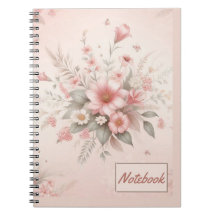 Carnet de fleurs roses