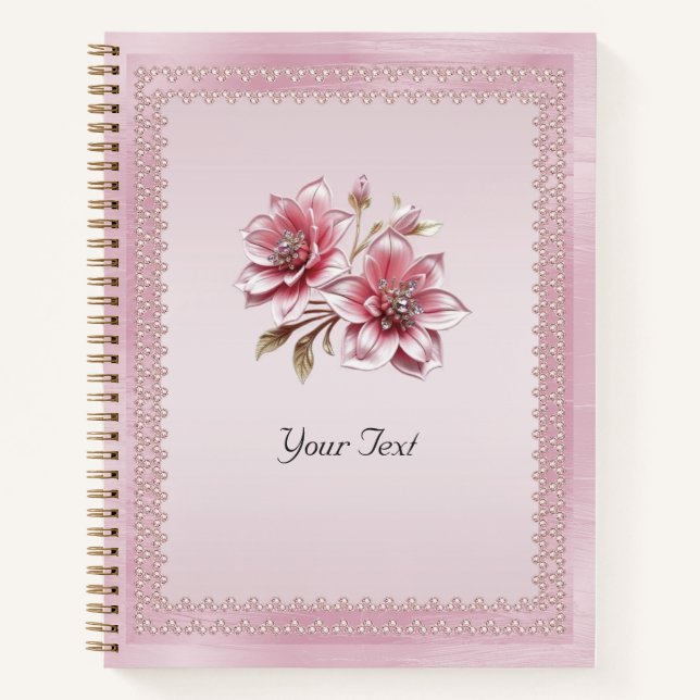 Carnet de fleurs roses modernes (Devant)
