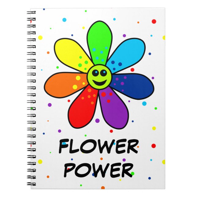 Carnet de flower power d'arc-en-ciel (Devant)