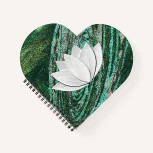 Carnet de forme de coeur de galaxie de vert de