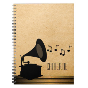 Carnet de Gramophone Ebony Vintage