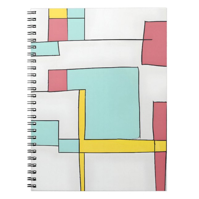 Carnet de grille géométrique de couleur primaire r (Devant)