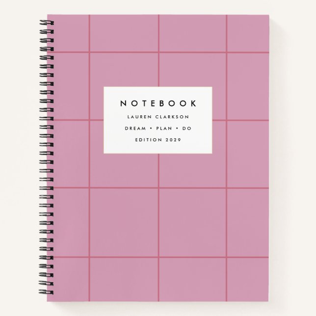 Carnet de grille rose poussiéreux (Devant)
