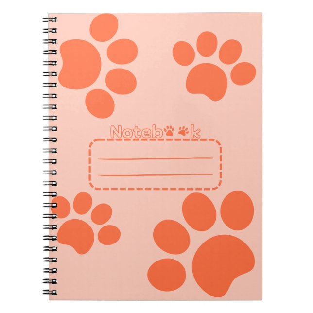Carnet de journal orange des pages de chat (Devant)