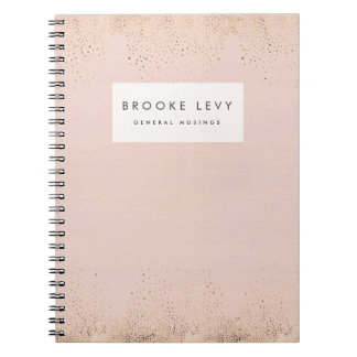 Carnet de journal personnalisé Foil Sparkle Peach