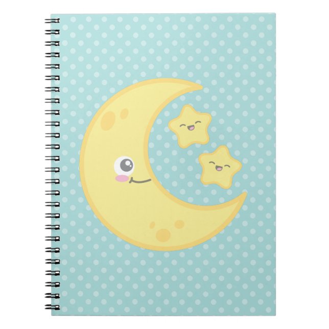 Carnet de la Lune de Kawaii et des étoiles (Devant)