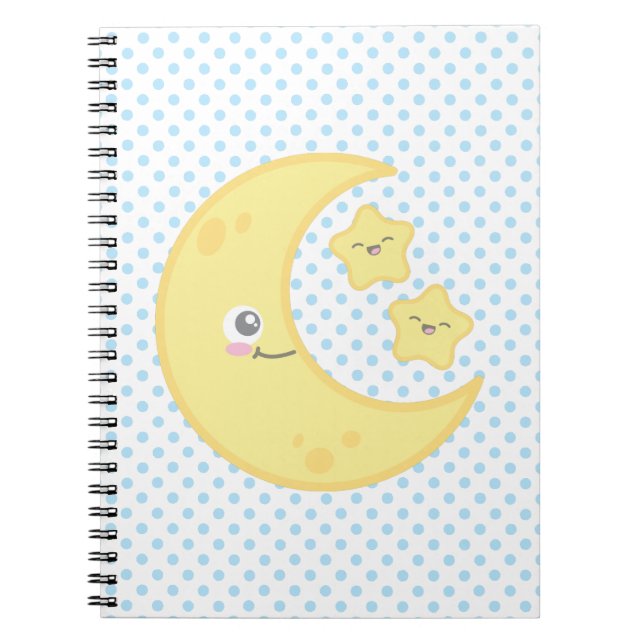 Carnet de la Lune de Kawaii et des étoiles (Devant)
