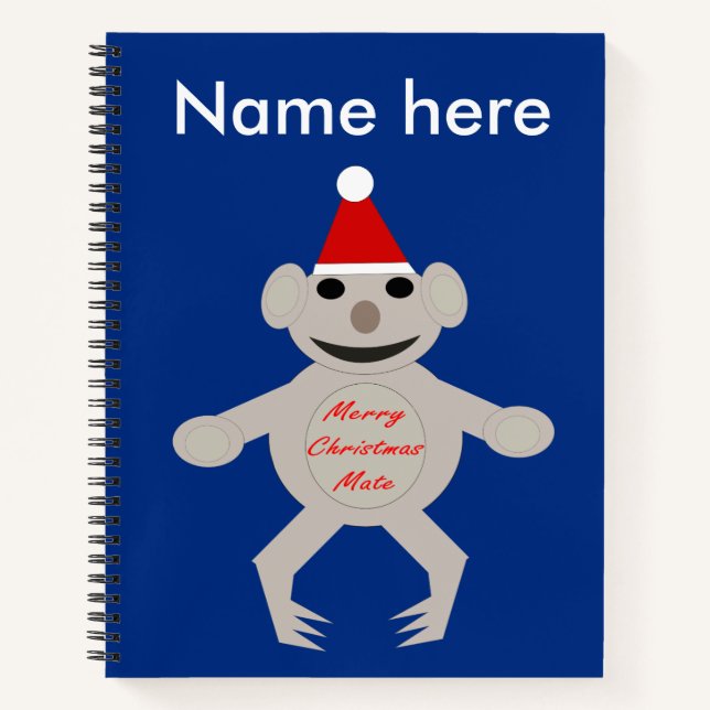 Carnet de la spirale de l'ours Koala de Noël austr (Devant)