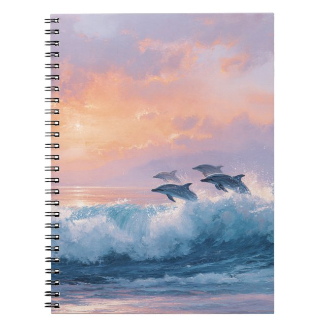 Carnet de la vague des dauphins océaniques coucher (Devant)