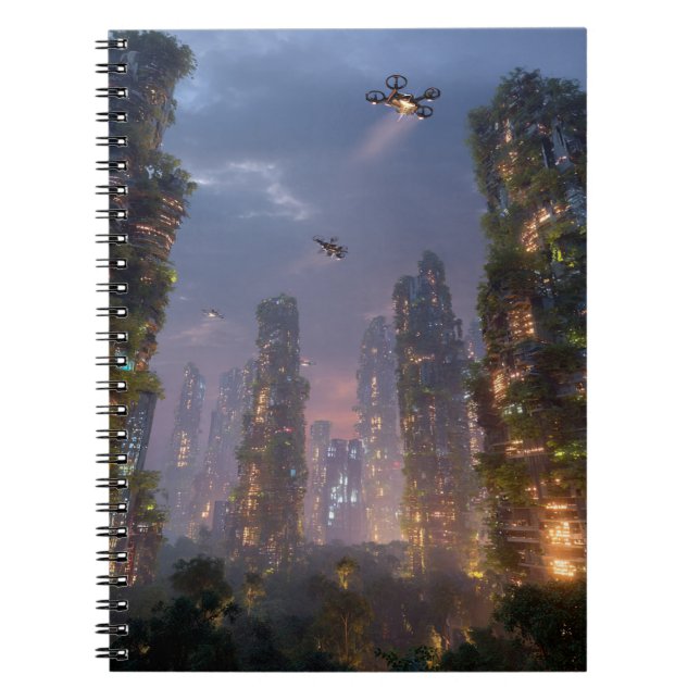 Carnet de la ville des drones futuristes de la for (Devant)