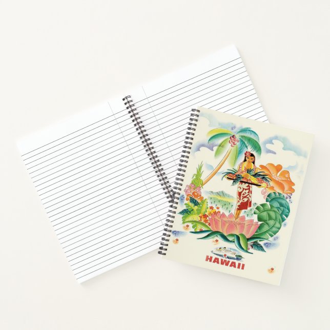Carnet de l'affiche de voyage vintage hawaïen (Intérieur)
