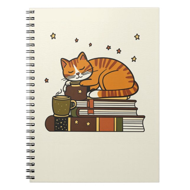 Carnet de lecture de chat endormi (Devant)