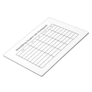 Carnet de liste de invités de mariage simple