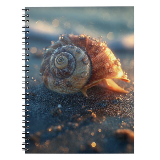 Carnet de lumière doré du coquillage spiral (Devant)