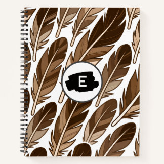 Carnet de luxe Monogram Boho personnalisé - Brown