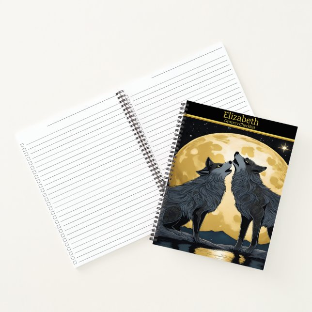 Carnet De majestueux loups font une sérénade au clair de  (Intérieur)