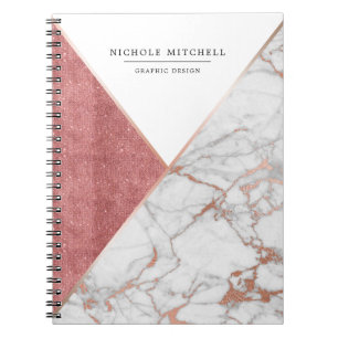 Carnet de marbre de scintillement géométrique de