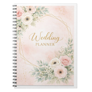 Carnet de mariage floral rose élégant