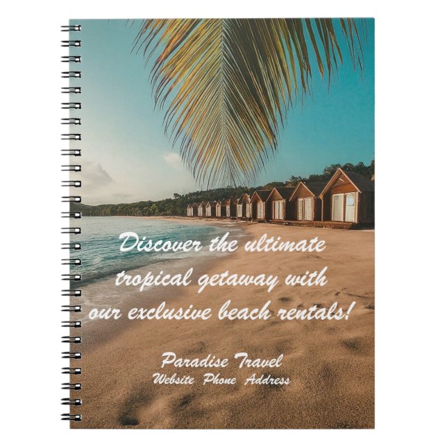 Carnet de marketing tropical pour agence de voyage (Devant)