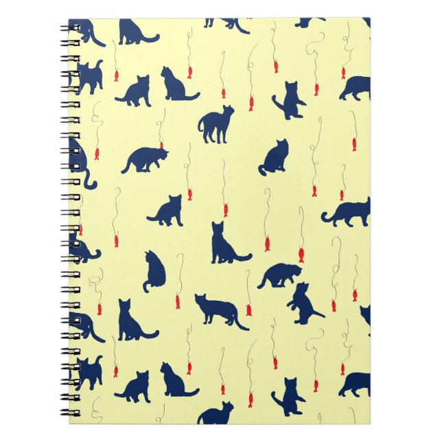 Carnet De mignons chatons bleus et des poissons rouges (Devant)